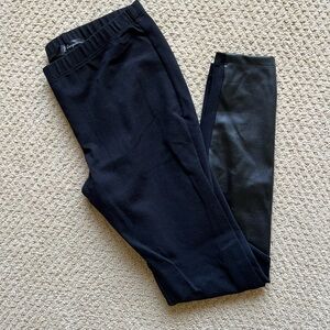 J Cooper Black Leggings with Faux Leather Accents Size Small